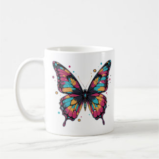 Colorful Butterfly Illustration Koffiemok