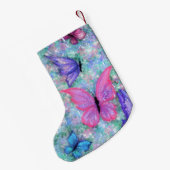 Colorful Butterfly-kerststop Kleine Kerstsok (Achterkant (Hangend))
