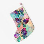 Colorful Butterfly-kerststop Kleine Kerstsok (Achterkant (Hangend))