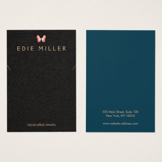 Colorful Butterfly Ketting Bracelet Display Card Visitekaartje (Voorkant /achterkant)