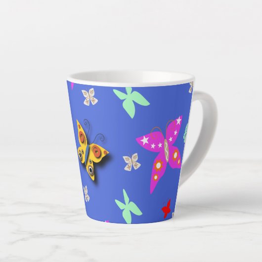 Colorful Butterfly Latte Mok (Rechterhoek)