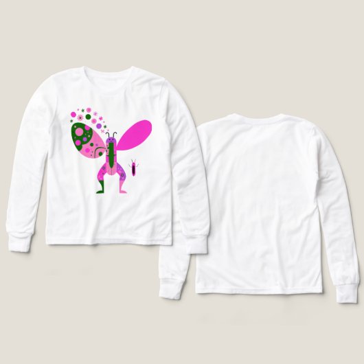 Colorful Butterfly Long Sleeve T-Shirt (Voorkant /achterkant)