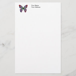 Colorful Butterfly Mandala Briefpapier
