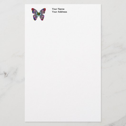Colorful Butterfly Mandala Briefpapier (Voorkant)