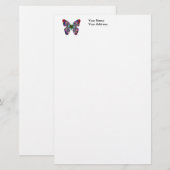 Colorful Butterfly Mandala Briefpapier (Voorkant / Achterkant)