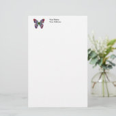 Colorful Butterfly Mandala Briefpapier (Staand voorkant)