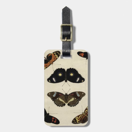 Colorful Butterfly Medley on Cream Background Bagagelabel (Voorkant verticaal)