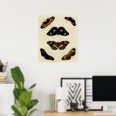 Colorful Butterfly Medley on Cream Background Poster (Thuiskantoor)