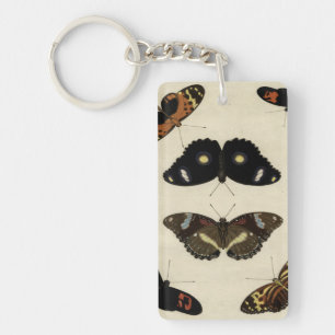 Colorful Butterfly Medley on Cream Background Sleutelhanger