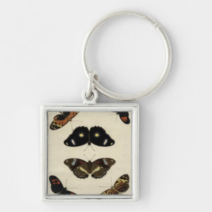 Colorful Butterfly Medley on Cream Background Sleutelhanger
