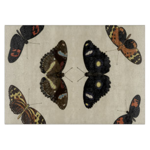 Colorful Butterfly Medley on Cream Background Snijplank