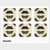 Colorful Butterfly Medley on Cream Background Vierkante Sticker (Vel)