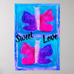 Colorful Butterfly Miami-filter Basis Poster