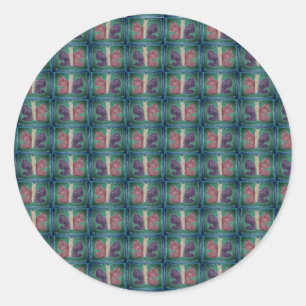 Colorful Butterfly Mistfilter Basis Ronde Sticker