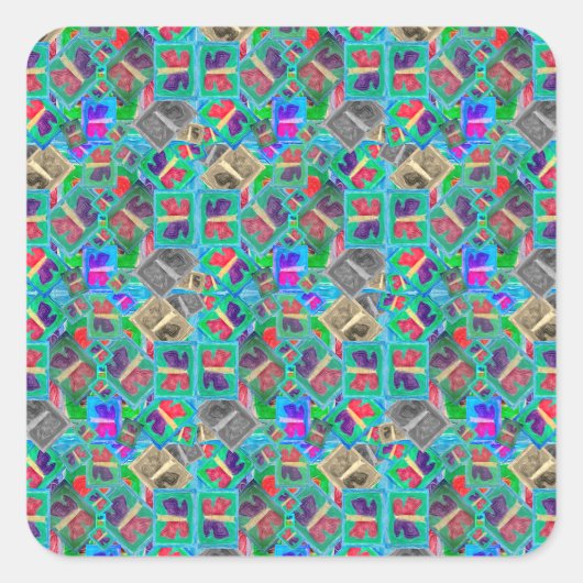 Colorful Butterfly Multi Challenge | Vierkante Sticker (Voorkant)