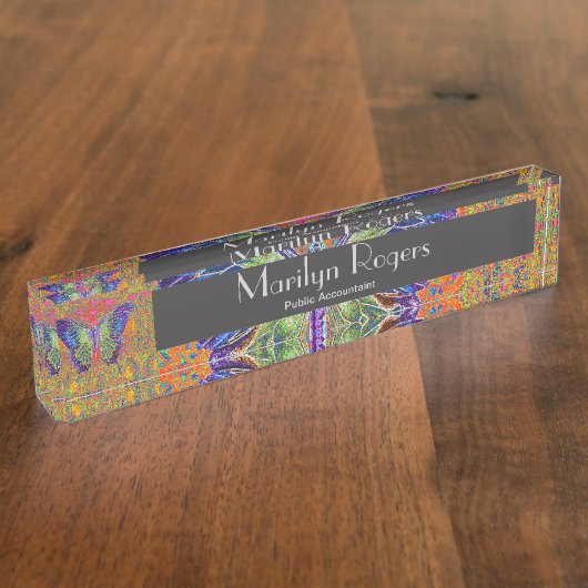 Colorful Butterfly Naambordje (Zijkant)