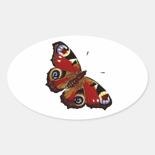 Colorful Butterfly Ovale Sticker (Voorkant)