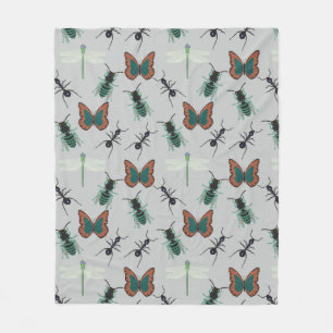 Colorful Butterfly Patroon Fleece Deken