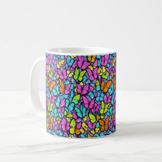 Colorful Butterfly Patroon Koffiemok (Voorkant links)
