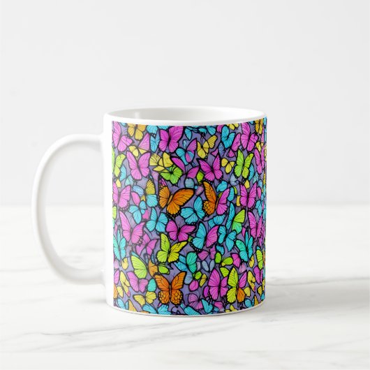 Colorful Butterfly Patroon Koffiemok (Links)
