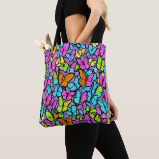 Colorful Butterfly Patroon Tote Bag