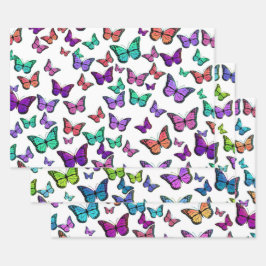 Colorful Butterfly Pattern All Occasion Inpakpapier Vel