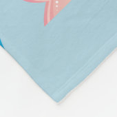 Colorful Butterfly Pattern Pastel Blue Custom Name Fleece Deken (Hoek)