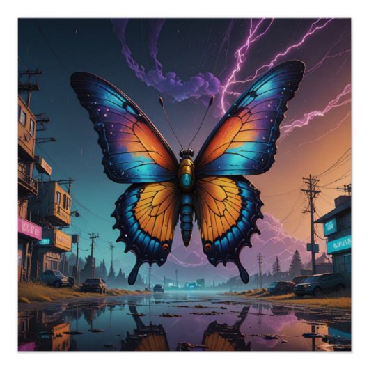 colorful butterfly perfect poster (Voorkant)
