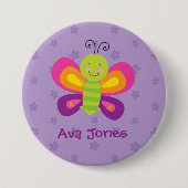 Colorful Butterfly Personalized Pin Button (Voorkant)