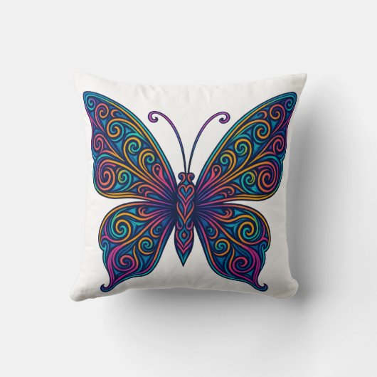 Colorful Butterfly Pillow Kussen (Achterkant)