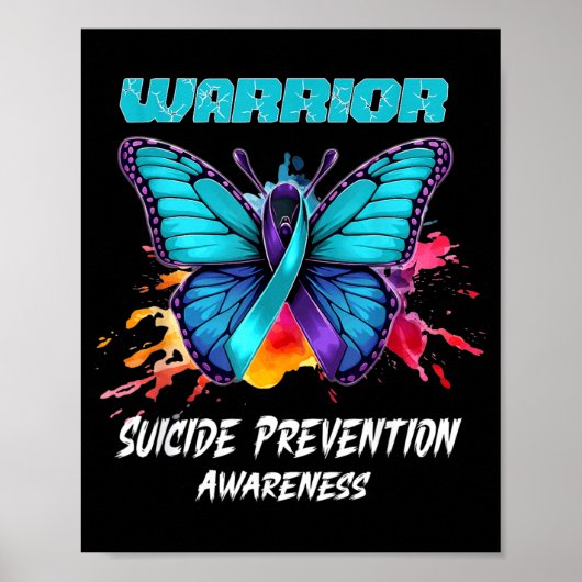 Colorful Butterfly Prevention Awareness Poster (Voorkant)