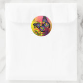 Colorful Butterfly Ronde Sticker (Tas)