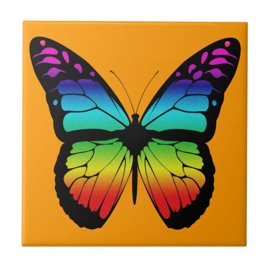 Colorful Butterfly Tile Tegeltje (Voorkant)