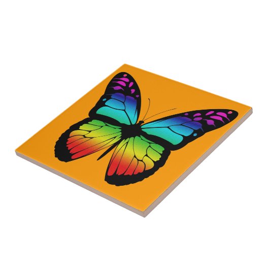 Colorful Butterfly Tile Tegeltje (Zijkant)
