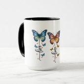 Colorful Butterfly Trio with Live Love Laugh Quote Mok (Voorkant links)