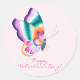 Colorful Butterfly | VALENTIJNSDAG Ronde Sticker