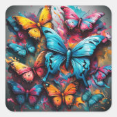 Colorful Butterfly  Vierkante Sticker (Voorkant)