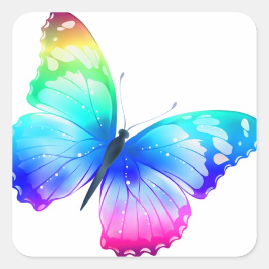 Colorful Butterfly Vierkante Sticker (Voorkant)