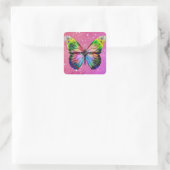Colorful Butterfly Vierkante Sticker (Tas)