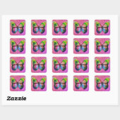 Colorful Butterfly Vierkante Sticker (Vel)