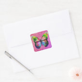Colorful Butterfly Vierkante Sticker (Envelop)