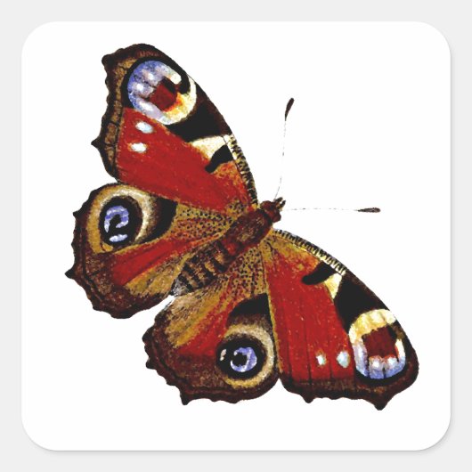 Colorful Butterfly Vierkante Sticker (Voorkant)
