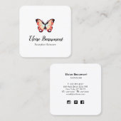 Colorful Butterfly Vierkante Visitekaartje (Voorkant / Achterkant)