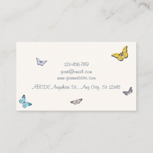 Colorful Butterfly Visitekaartje (Achterkant)