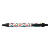 Colorful Butterfly Watercolor Pattern Zwarte Inkt Pen (Achterkant)