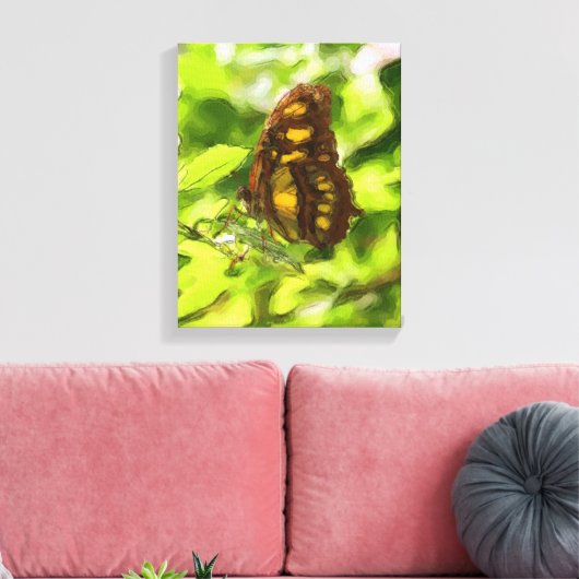Colorful Butterfly Waterverf Sketch Natuur Canvas Afdruk (Insitu (Woonkamer))