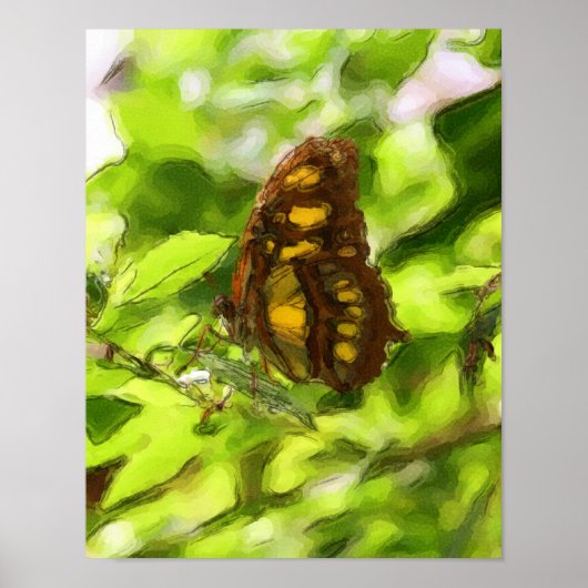 Colorful Butterfly Waterverf Sketch Natuur Poster (Voorkant)