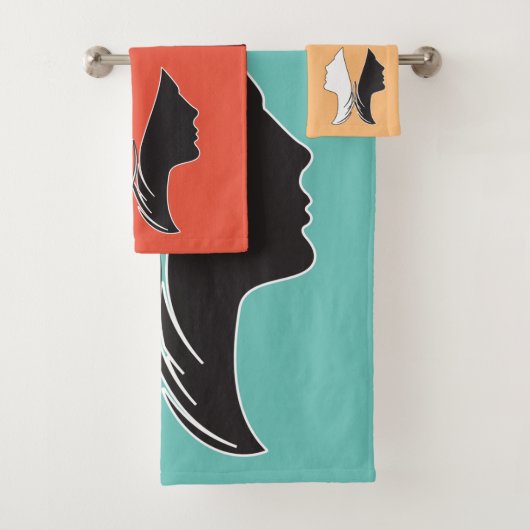 Colorful Butterfly Woman Face Bad Handdoek (Insitu)