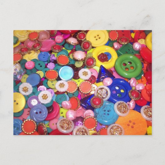 Colorful Button Collage Briefkaart (Voorkant)