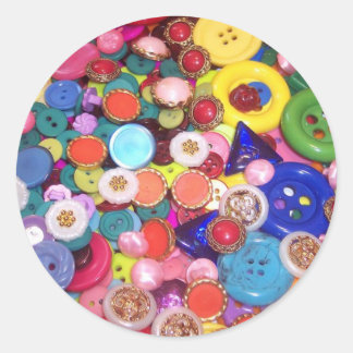 Colorful Button Collage Ronde Sticker